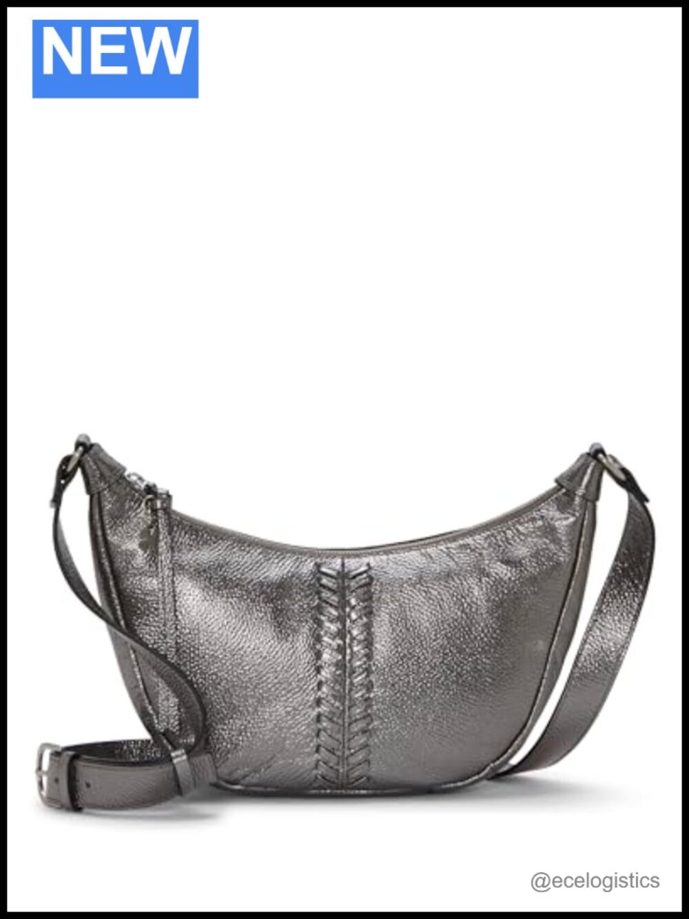 Lucky Brand Emma Metallic Crossbody Leather Hobo Bag